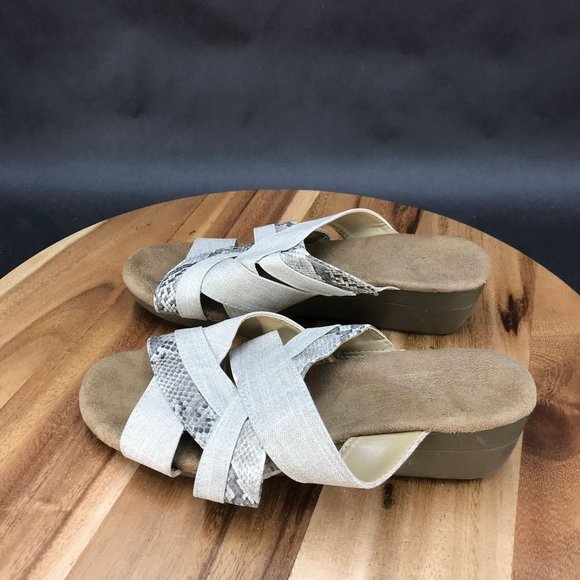 A2 by Aerosoles Beige Snakeskin Print Strappy Slides Sandals Womens Size 7 - Picture 3 of 8